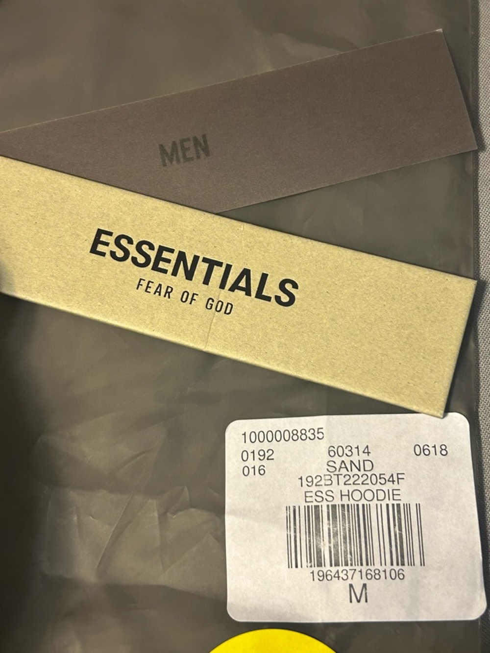 Fear Of God Essentials Hoodie Sand 192bt222054f Size Medium - Picture 7 of 8